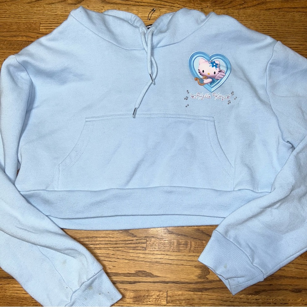 angel hello kitty cropped hoodie